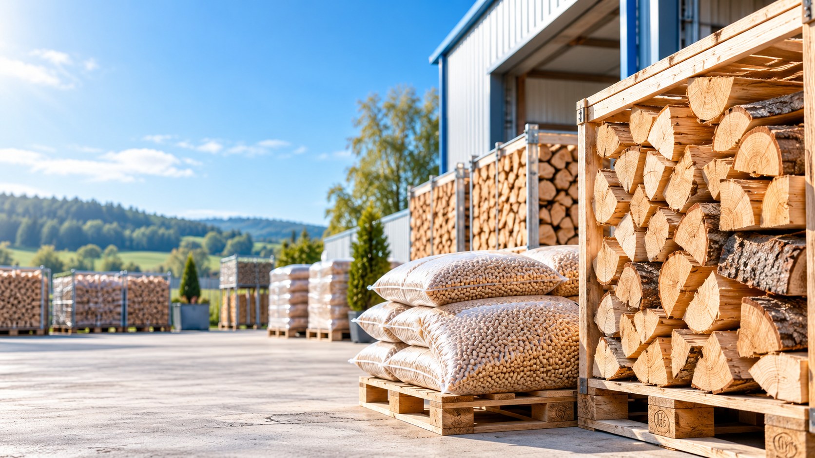Brennholz und Holzpellets – Symbolbild