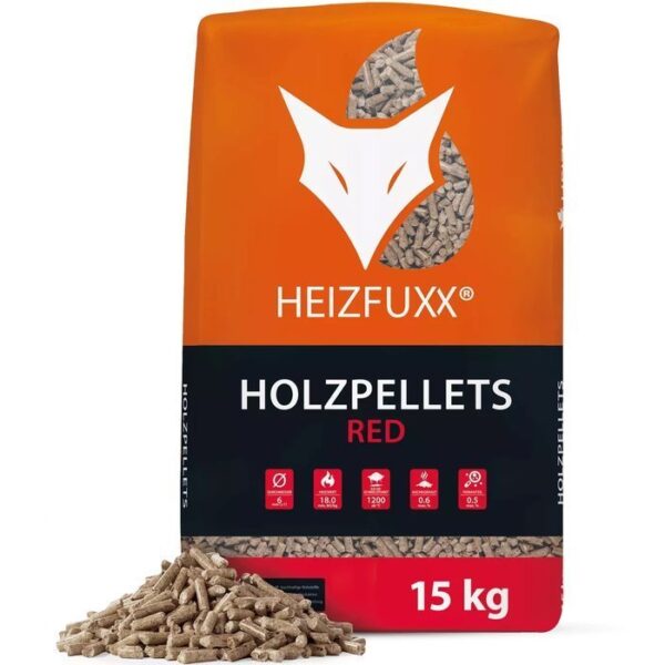 HEIZFUXX Holzpellets Red 6mm ENplusA1, 65 x 15kg Palette – Ansicht 1