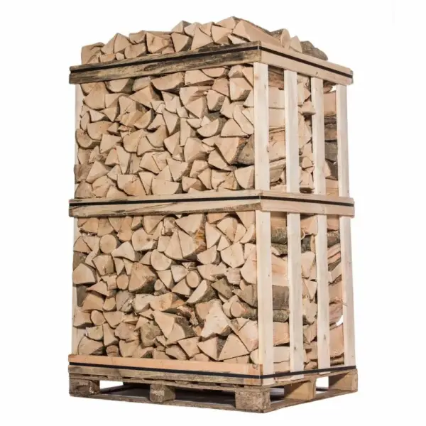 Trockenes Brennholz – 25 cm, Mischung Buche und Eiche, auf Palette – Ansicht 1