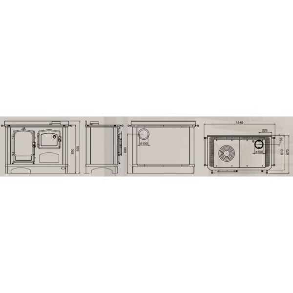 LINCAR Deneris Holzofen – 9 kW – Ansicht 2